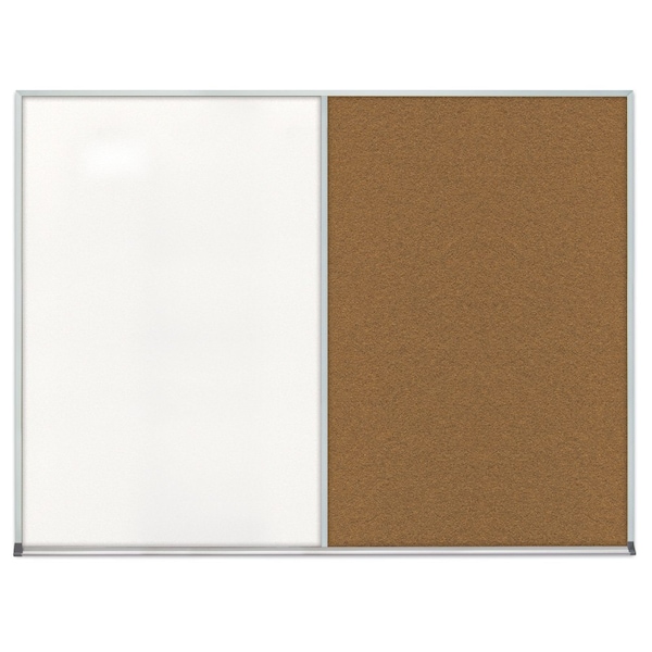 Double Door Radius Corkboard, 60"x36", Sat